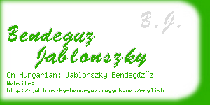 bendeguz jablonszky business card